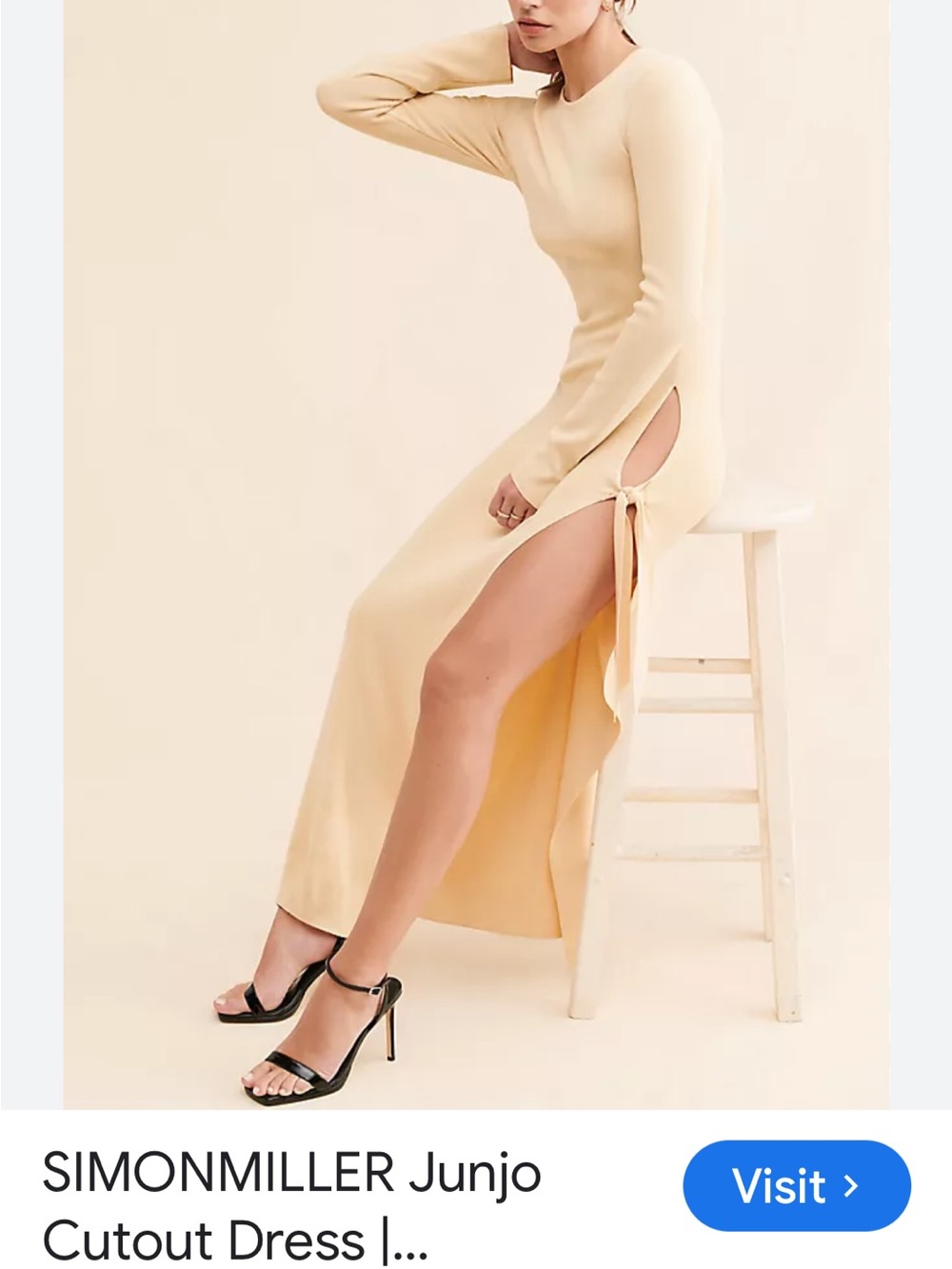 Simon Miller Cream Long Sleeve Maxi Cutout Dress size medium